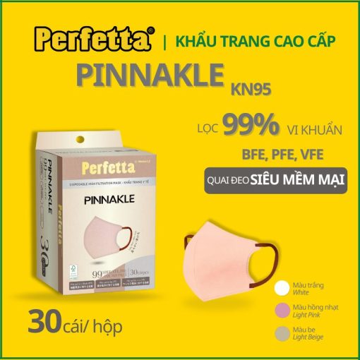 Khẩu Trang KN95 Màu Hồng Perfetta Pinakle