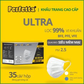 Khẩu Trang Y Tế 4 Lớp Màu Trắng Perfetta Ultra Hộp 35 Cái