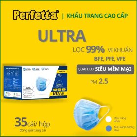 Khẩu Trang Y Tế 4 Lớp Màu Xanh Perfetta Ultra Hộp 35 Cái